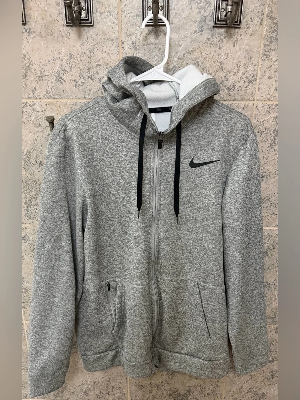 Nike Gray Heather Full-Zip Performance Hoodie Jacket